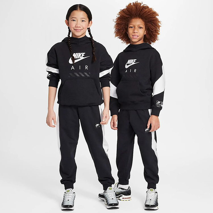 Jacheta Nike K AIR FLC PO HOODIE XS Negru Barbati photo 6
