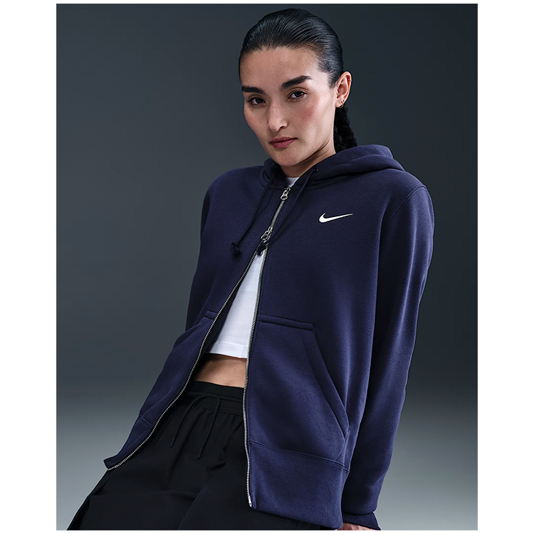 Jacheta Nike W NSW PHNX FLC STD FZ HDY XS Albastru Femei photo 2
