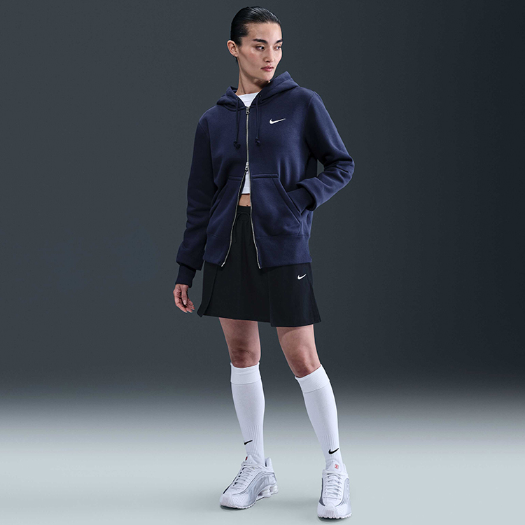 Jacheta Nike W NSW PHNX FLC STD FZ HDY XS Albastru Femei photo 7