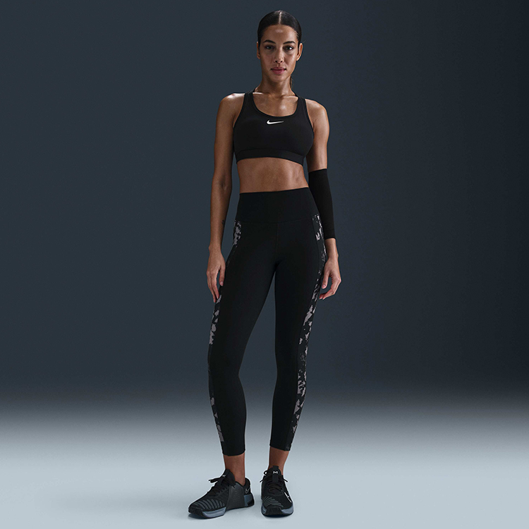 Легинсы Nike W NK ONE DF HR 7/8 TIGHT AOP / Женский / S / Черный photo 8