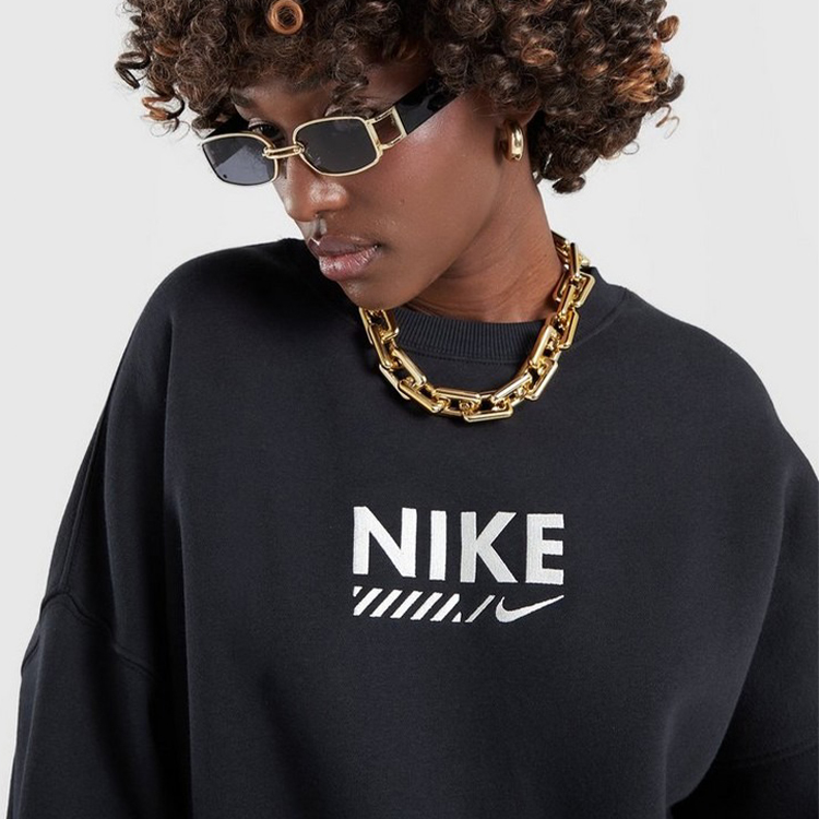 Hanorac Nike W NSW FLC OS CREW GLS M Negru Femei photo 3