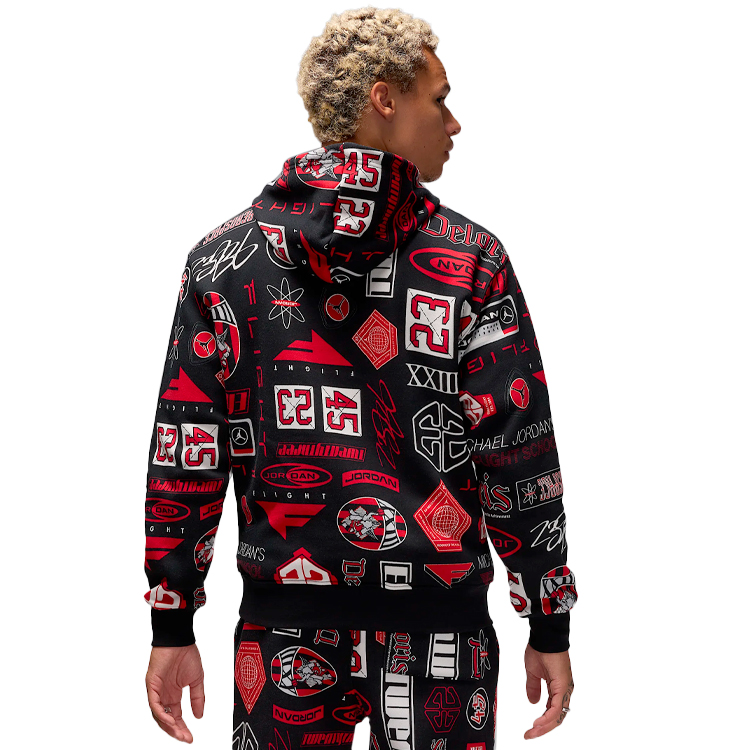 Hanorac pt bărbați Nike M J ESS AOP FLC PO XL Negru photo 6