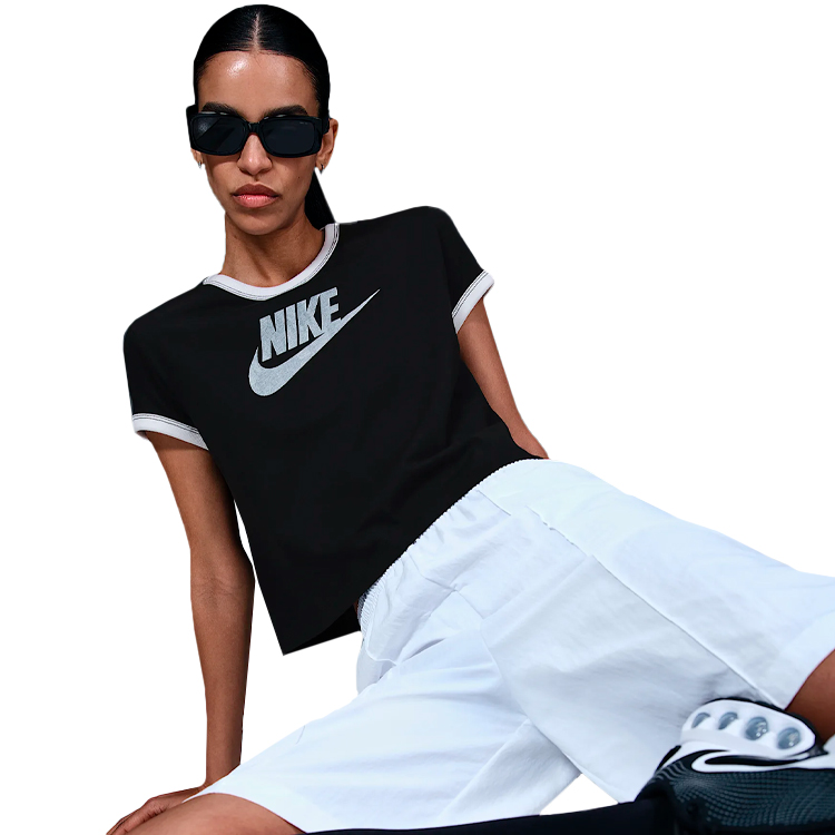 Tricou Nike W NSW SS RINGER TEE VNTG RUN XL Negru Femei photo 3
