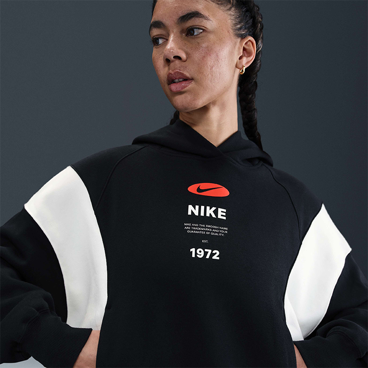 Jacheta Nike W NSW PHNX FLC REMIX OOS HDY M Negru Femei photo 3