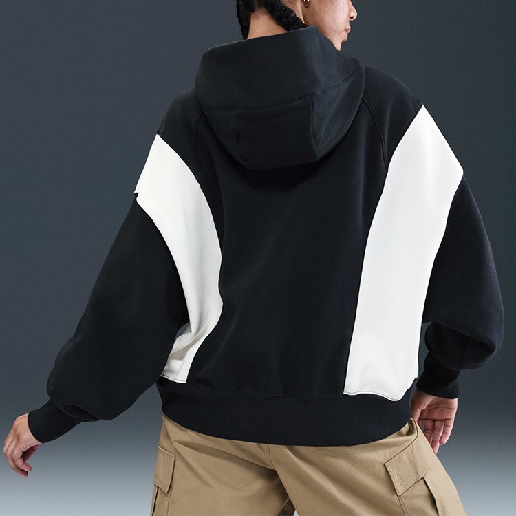 Jacheta Nike W NSW PHNX FLC REMIX OOS HDY M Negru Femei photo 4