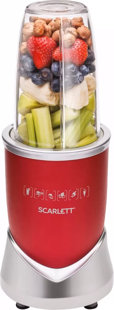 Блендер для смузи Scarlett SC JB146P10, 800 мл, 1000 Вт, 1 скоростей, Красный 