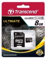 Карта памяти MicroSDHC Transcend 8GB Class10+adapter