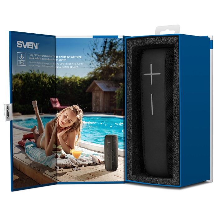SVEN PS-290, black (20W, Waterproof (IPx6), TWS, Bluetooth, FM, USB, microSD, 3000mA*h) photo 6