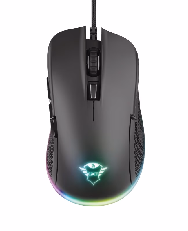 Trust Gaming GXT 922 Ybar RGB LED lighting Mouse, 200 - 72000 dpi, 6 button, RGB lighting, 2,1 m USB, Black