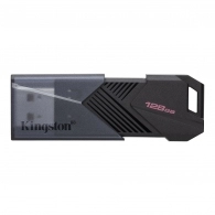 128GB USB3.2  Kingston DataTraveler Exodia Onyx Black, Moving cap design, Sleek matte black casing, Key ring (Read 100 MByte/s, Write 12 MByte/s)