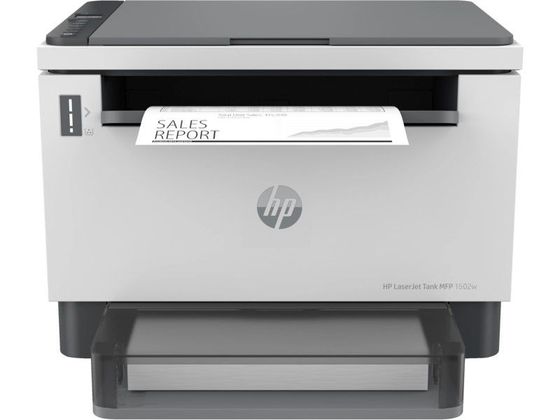 MFD HP LaserJet Tank MFP 1602w, White, A4, up to 22ppm, 64MB, 2-line LCD, 600dpi, up to 25000 pages/monthly, Hi-Speed USB 2.0, Wi-Fi 802.11b/g/n (2,4/5 Hgz), PCLmS; URF; PWG, W1530A/X Cartridge (~2500/5000 pages) Starter ~5000pages