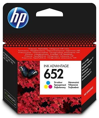 HP 652 (F6V24AE) Tri-color Original Ink Cartridge for HP DeskJet Ink Advantage 4675, 1115, 2135, 3635, 3835, 4535, 5075, 5275), 200 p.