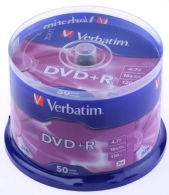 Verbatim DataLifePlus DVD+R AZO 4.7GB 16X MATT SILVER SURFAC - Spindle 50pcs. thumbnav 1