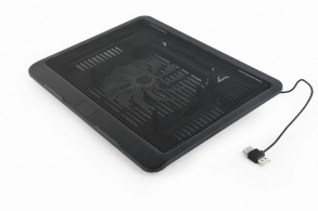 Gembird NBS-1F15-04, Notebook cooling stand, up to 15.6”, LED backlight in fans, Large 12 cm cooling fan, 1000 RPM (± 10 %), Black thumbnav 2