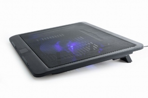 Gembird NBS-1F15-04, Notebook cooling stand, up to 15.6”, LED backlight in fans, Large 12 cm cooling fan, 1000 RPM (± 10 %), Black thumbnav 4