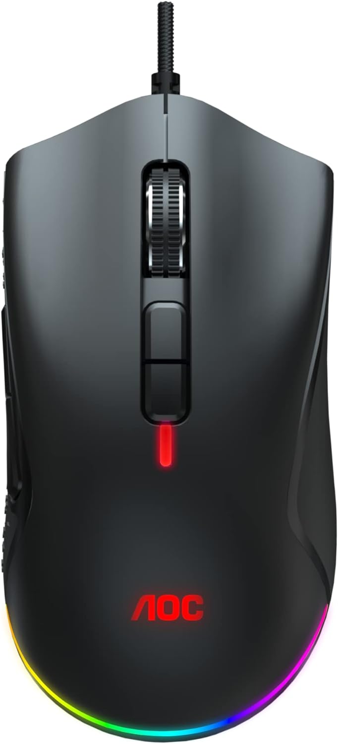 Mouse Gaming AOC GM530B, USB, Black photo 1