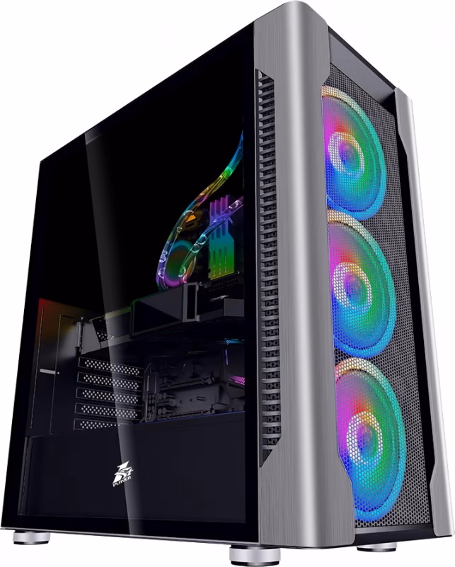 Carcasa 1STPLAYER DX / no PSU / Side-Window / 4x140mm / EATX / Silver