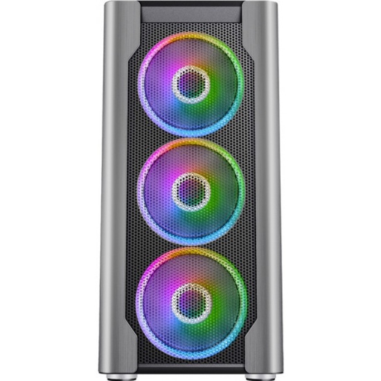 Carcasa 1STPLAYER DX / no PSU / Side-Window / 4x140mm / EATX / Silver photo 2