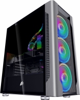 Carcasa 1STPLAYER DX / no PSU / Side-Window / 4x140mm / EATX / Silver thumbnav 1