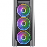 Carcasa 1STPLAYER DX / no PSU / Side-Window / 4x140mm / EATX / Silver thumbnav 2