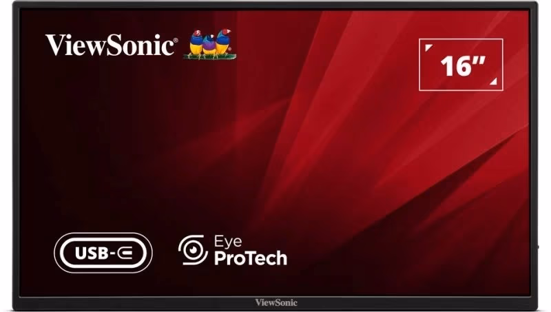 15.6” Monitor Portabil VIEWSONIC VA1650 + Sleeve Case / 7ms / Black