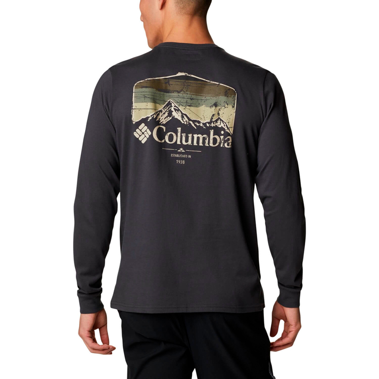 Hanorac pt bărbați Columbia Pikewood Graphic Long Sleeve Shirt S Gri photo 2