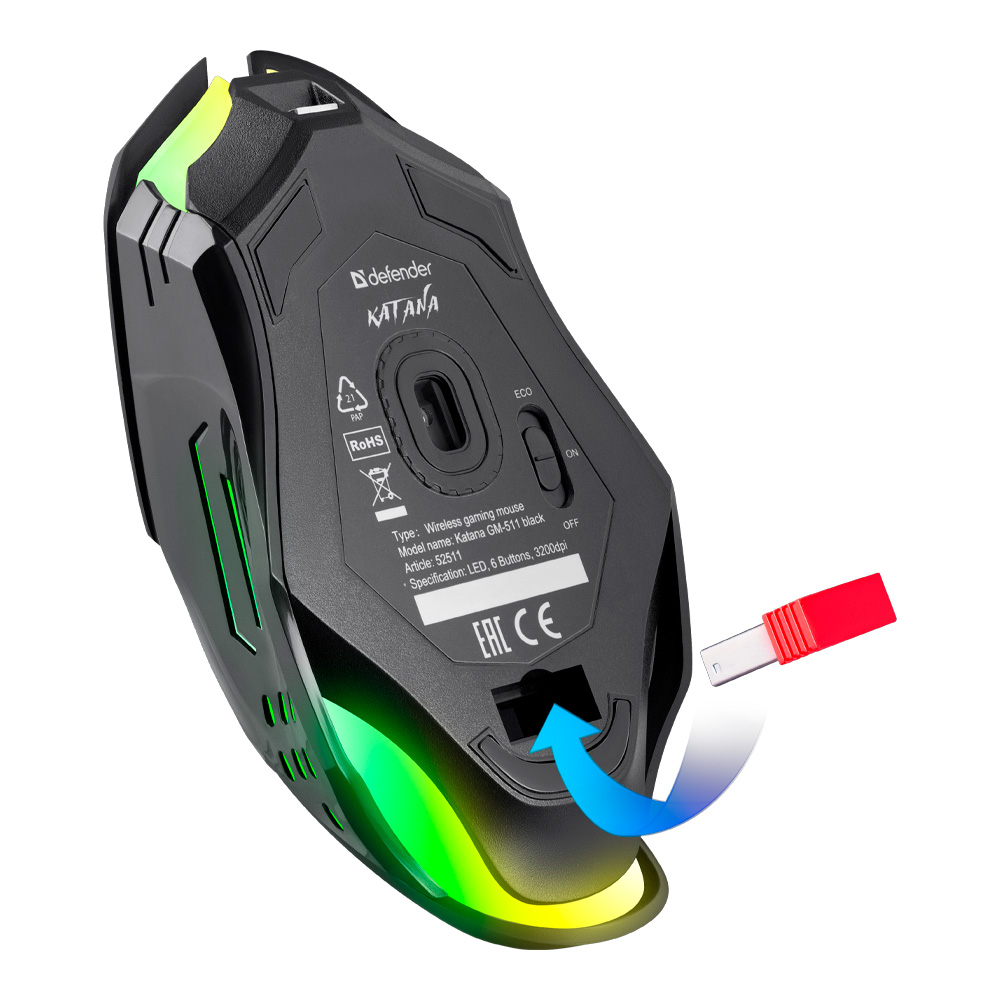 Mouse fara fir Defender Katana GM-511 Negru photo 9