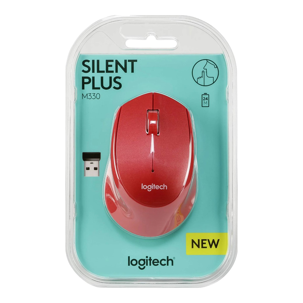Mouse fara fir Logitech M330 Silent Plus (910-004911) Rosu / Optic / Rosu photo 6