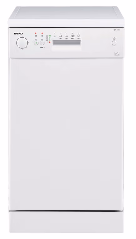 Masina de spalat vase Beko DFS1511, 5 programe, 45 cm, A, Alb