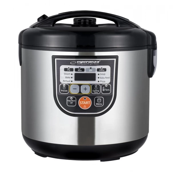 Multifierbator Esperanza  EKG011, 5 l, 860 W, 11 programe, Negru cu inox