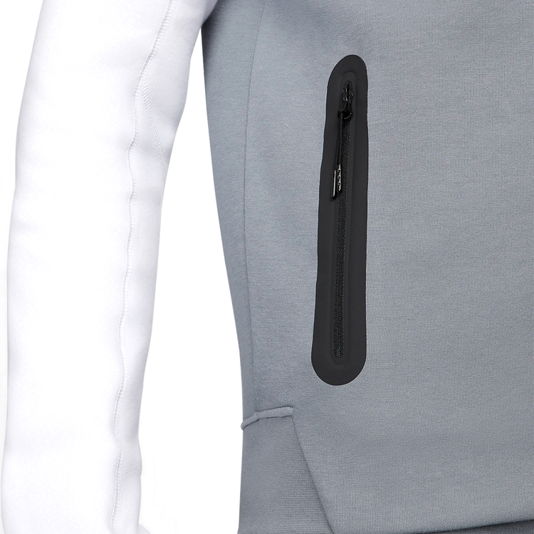 Hanorac pt bărbați Nike M NK TCH FLEECE FZ WR HOODIE S Gri-alb photo 3