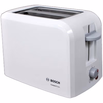 Тостер Bosch TAT3A011, 2 тоста, 980 Вт, Белый