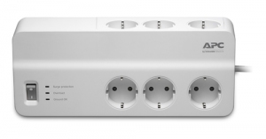 Surge Protector  APC Essential PM6-RS, 6 Sockets, 230V, Input power 2300W, Max Input Current 10A, Peak Current 48.0 kA, Surge energy rating 1836 joules, 2m, White thumbnav 1
