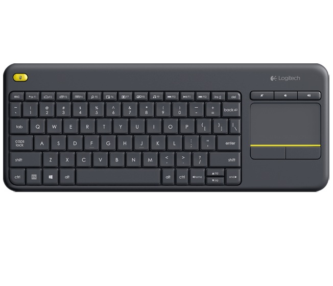 Logitech Wireless Touch Keyboard K400 Plus, Multi-touch touchpad, Nano receiver, USB, Retail, Black photo 1