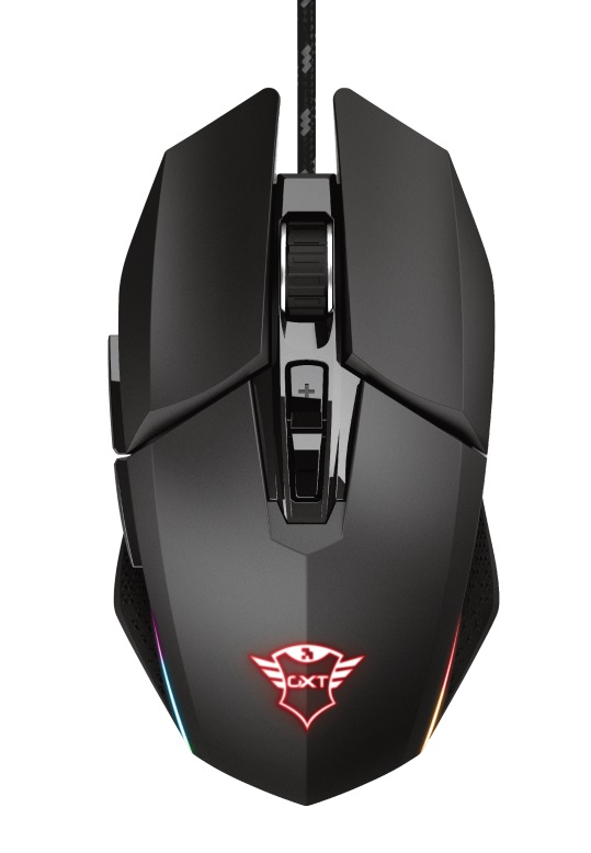 Trust Gaming GXT 950 Idon Illuminated Mouse, 500 - 6000 dpi, Mechnical button, 7 Programmable button, RGB lighting, 1,8 m USB, Black photo 1
