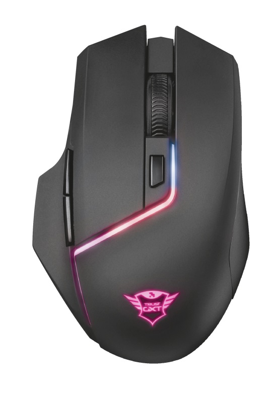 Trust Gaming Mouse GXT 161 Disan Wireless, Micro receiver, 500-3000 dpi, RGB lighting, Advanced software to 6 program buttons and lights, rechargeable battery, Black photo 1