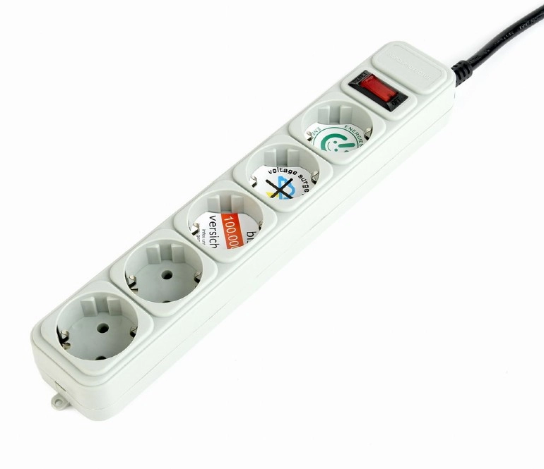 Gembird Surge Protector SPG3-B-15C, 5 Sockets, 4.5m, up to 250V AC, 16 A, safety class IP20, Grey