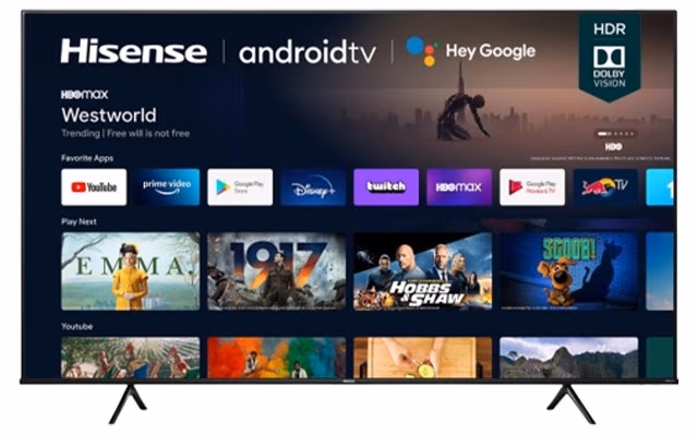 43" LED TV Hisense 43A6G, Black (3840x2160 UHD, MR 120Hz, SMART TV (VIDAA OS), 3 x HDMI2.0, 2 x USB, Wi-Fi (2.4GHz+5GHz), DVB-T/T2/C/S2, Speakers 2 x 7W Dolby Audio, VESA 200x300, 6.8 Kg) 