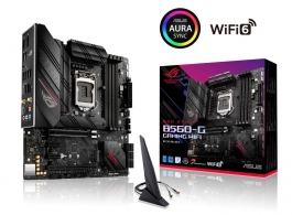 ASUS ROG STRIX B560-G GAMING WIFI, Socket 1200, 10Phases, Intel® B560 (11/10th Gen CPU), Dual 4xDDR4-5000, HDMI, DP, CPU iGPU, 2xPCIe X16 4.0, 6xSATA3, 2xPCIex1, 2xM.2 4.0, S1220A HDA, 2.5GbE LAN, WiFi6, 1xUSB3.2Gen2x2 TypeC, 2xUSB3.2 Gen2(A+C), 2xUSB3.2, thumbnav 1