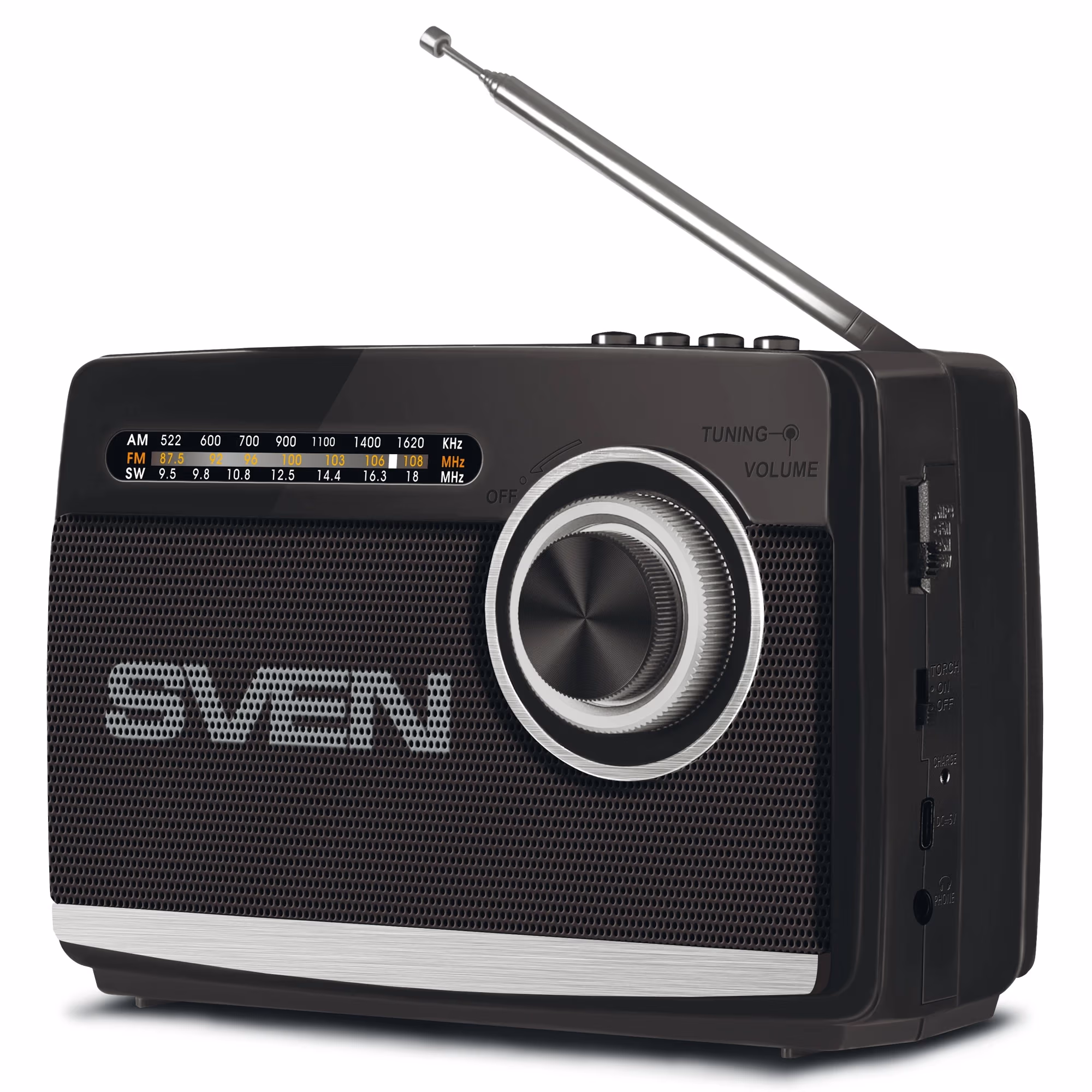 Колонка Портативная SVEN SRP-155 Black / 3W / Bluetooth / FM/AM/SW Radio / USB / microSD 