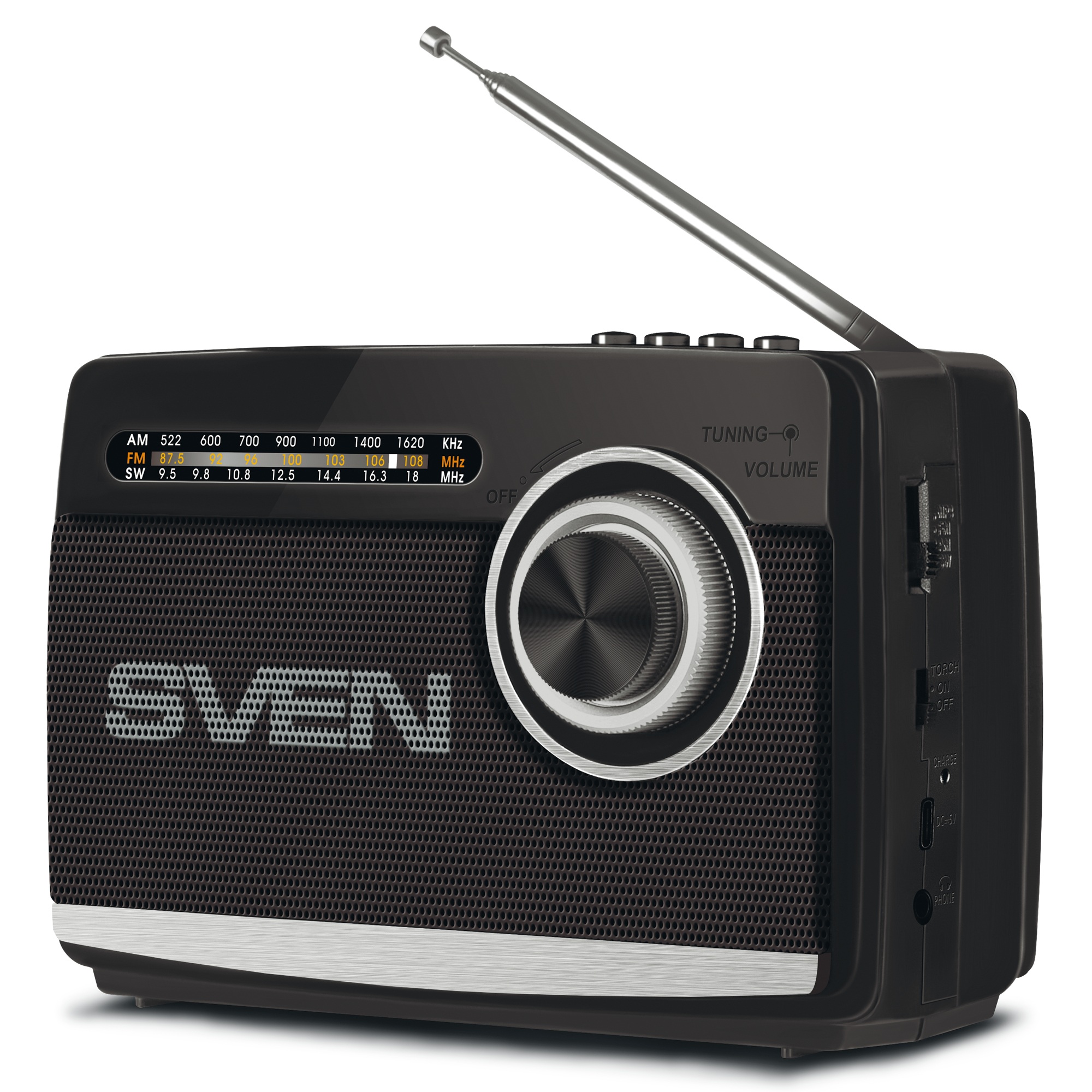 Boxa portabila SVEN SRP-155 Black / 3W / Bluetooth / FM/AM/SW Radio / USB / microSD photo 1