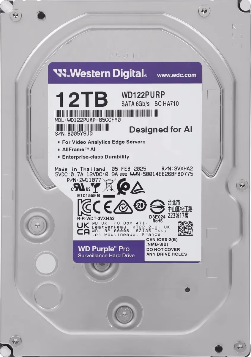 3.5” HDD Western Digital Caviar Purple PRO/ 12.0TB/ 7200rpm/ 512MB/ SATAIII 