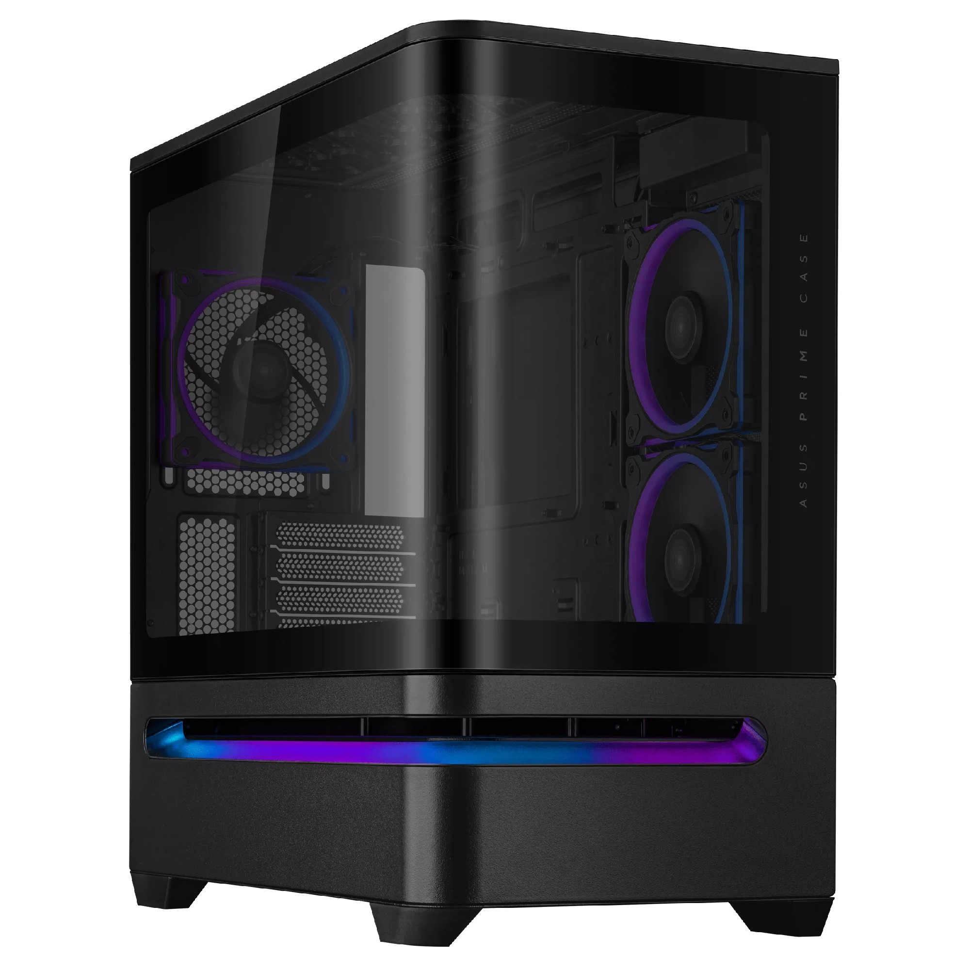 Carcasa ASUS Prime AP202 ARGB Tempered Glass/ noPSU / 3x MR120 ARGB fans/ mATX / Black photo 1