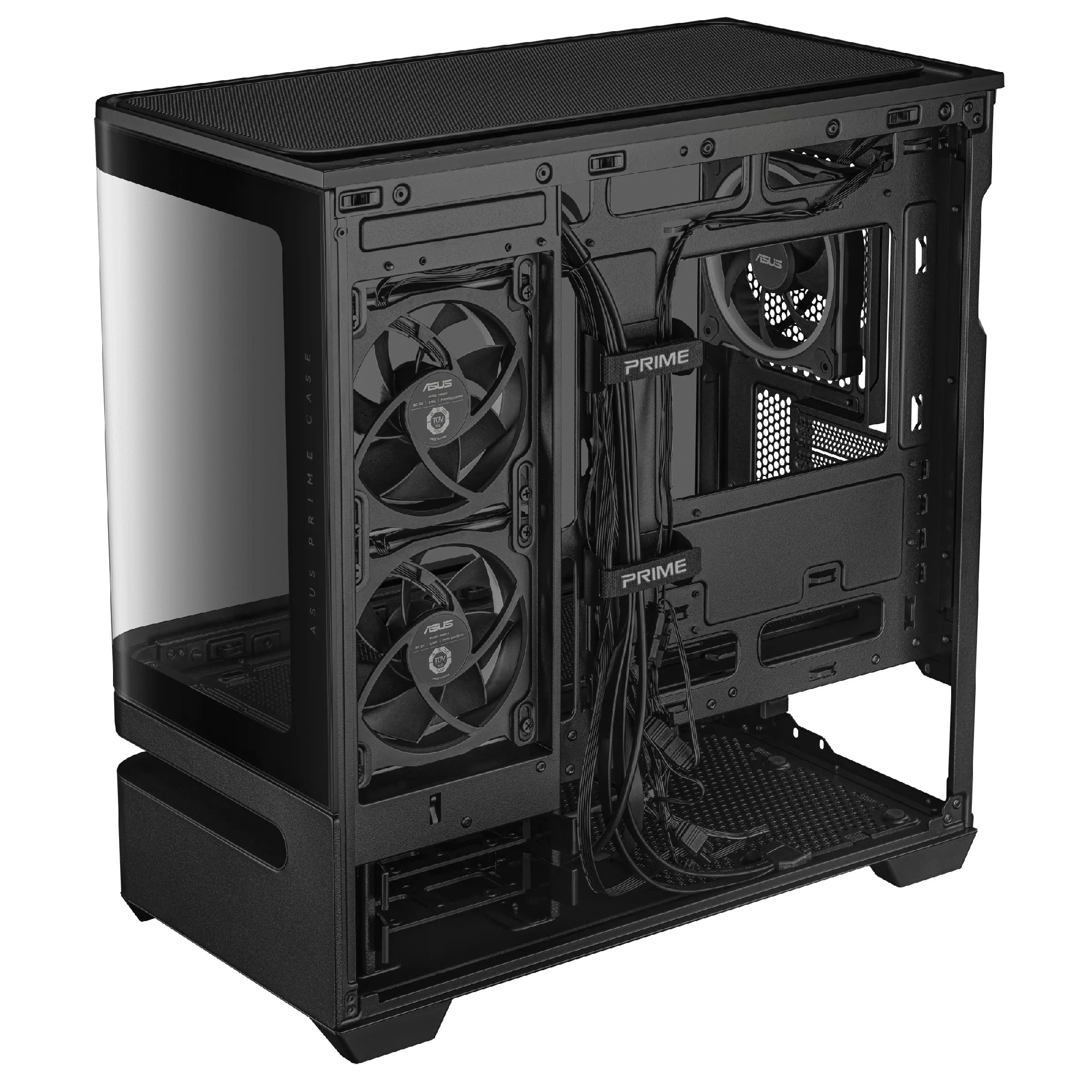 Carcasa ASUS Prime AP202 ARGB Tempered Glass/ noPSU / 3x MR120 ARGB fans/ mATX / Black photo 6