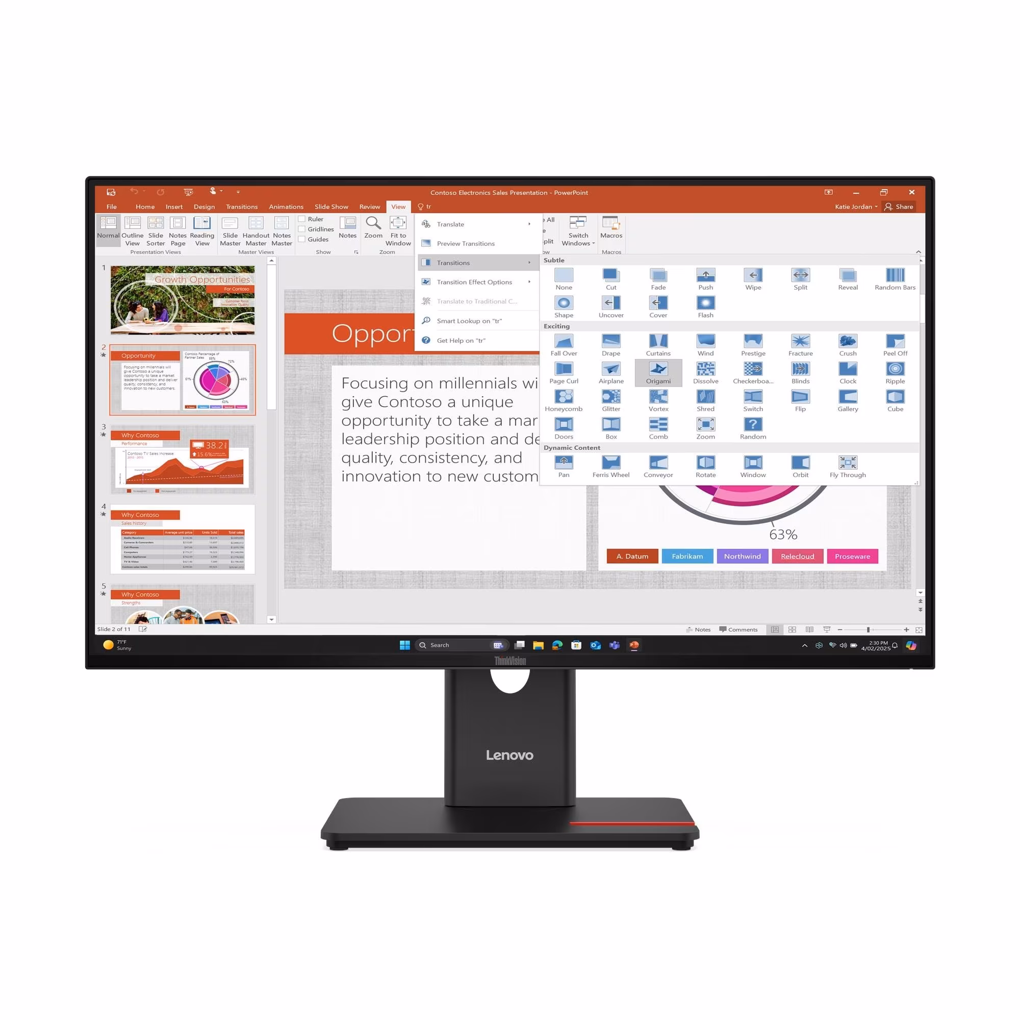 23.8” Monitor Lenovo ThinkVision T24D-40/ 120Hz / Black