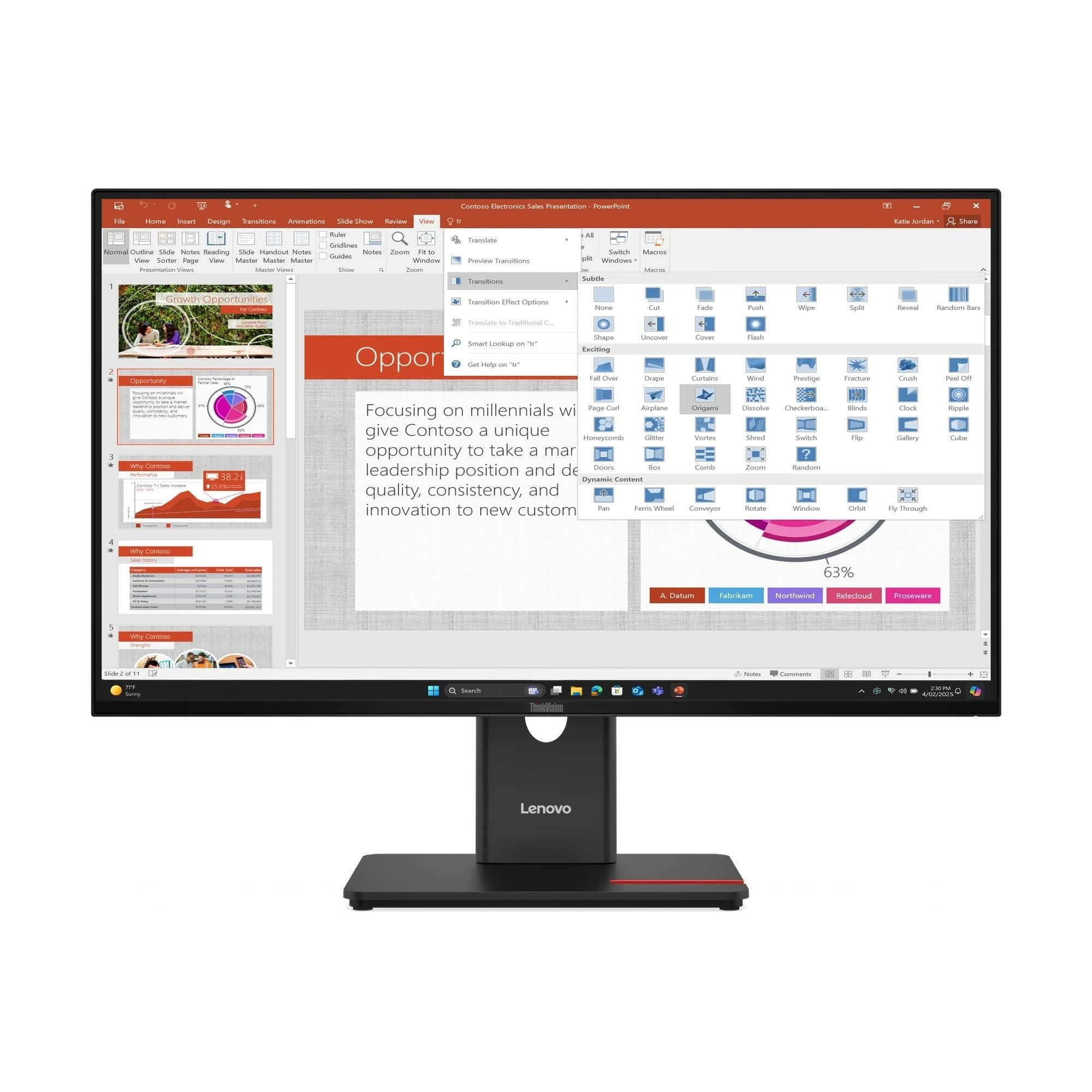 23.8” Monitor Lenovo ThinkVision T24D-40/ 120Hz / Black