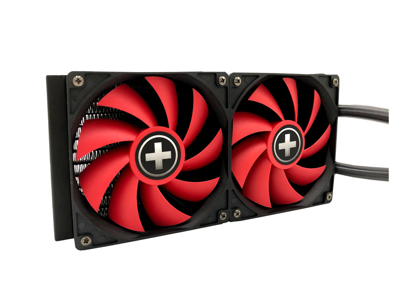 XILENCE Liquid Cooler (XC975) ”LiQuRizer 240” Performance A+ Socket LGA 1700/2066/2011/115x/1200 & AM5/AM4, up to 300W, 2x TF120 Red Fans:120x120x25mm, PWM fans:700-1800rpm, 18.0-32.2 dBA, 70CFM, pump: 2100±10% rpm, 25dBA, 3 pin, LED lit Pump Head, Black photo 3