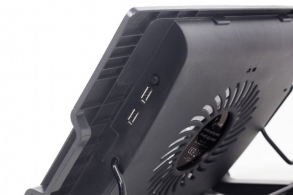 Gembird NBS-1F17T-01, Notebook cooling stand with height adjustment, up to 17”, LED backlight in fans, Large 12 cm cooling fan, 11500 RPM (± 10 %) noise 10 dBA, Black thumbnav 2