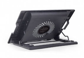 Gembird NBS-1F17T-01, Notebook cooling stand with height adjustment, up to 17”, LED backlight in fans, Large 12 cm cooling fan, 11500 RPM (± 10 %) noise 10 dBA, Black thumbnav 3