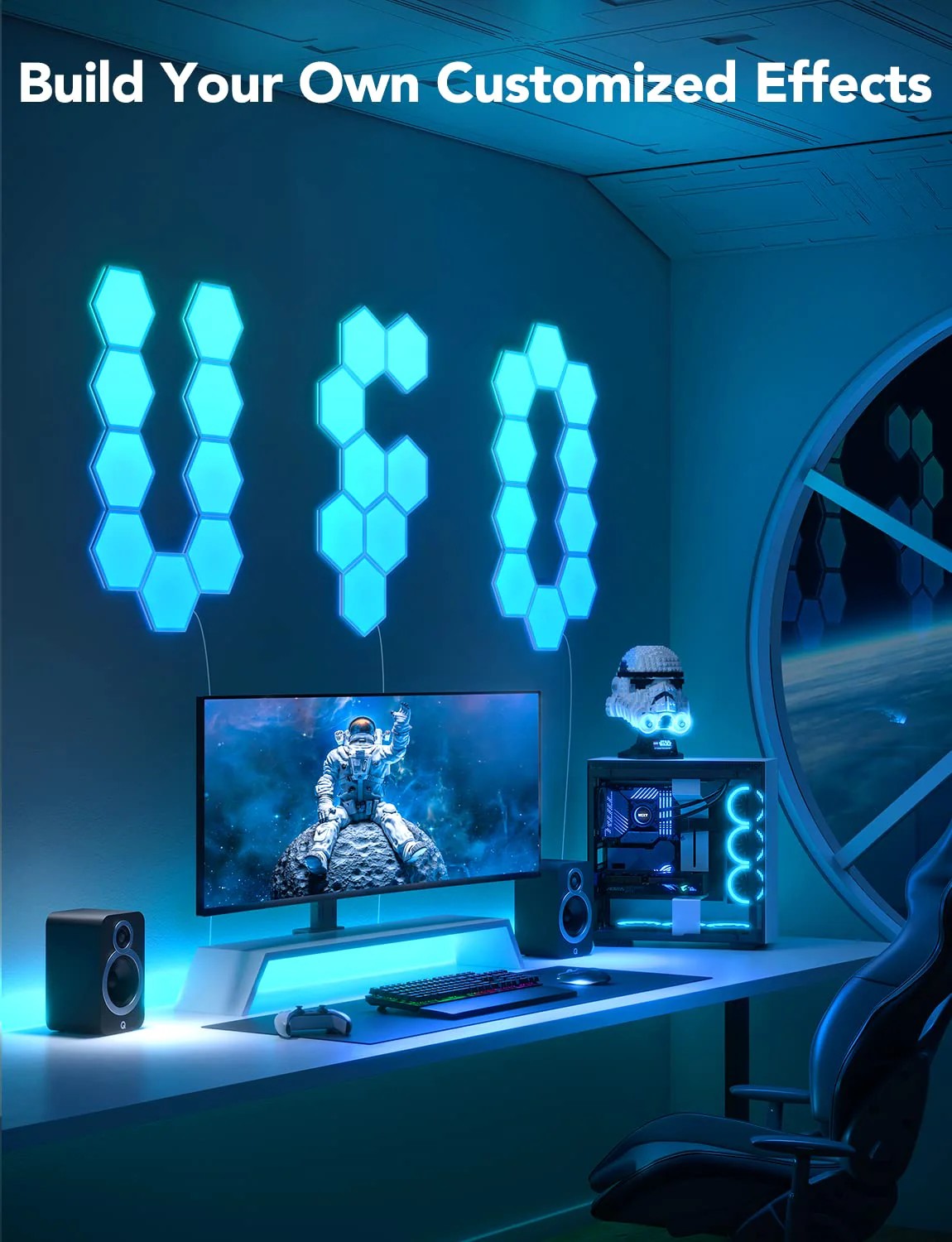 Шестиугольные световые панели GOVEE Glide Hexa Light Panels / 10 Pack / Wi-Fi + BT / Multicolor photo 3